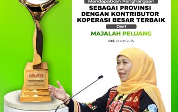 Raih Penghargaan Kontributor Koperasi Besar Terbaik, Gubernur Khofifah: 28.534 Kopersi di Jatim Gerakkan Ekonomi Kerakyatan
