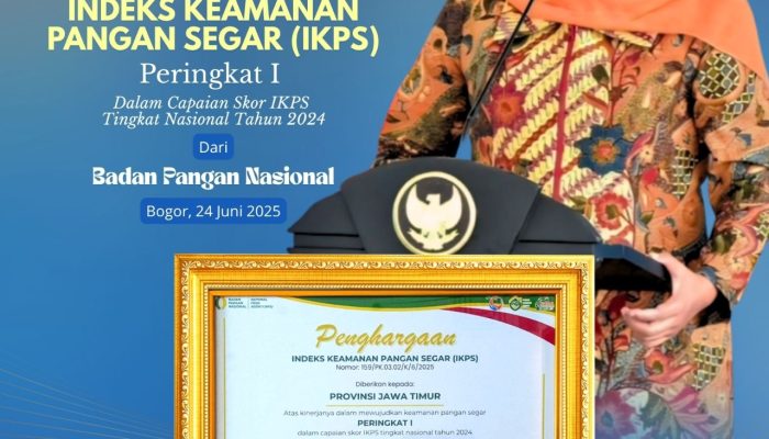 Raih Peringkat Pertama Nasional Indeks Keamanan Pangan Segar, Gubernur Khofifah: Komitmen Sediakan Pangan Berkualitas untuk Masyarakat Jatim