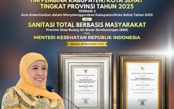 Gubernur Khofifah Sebut Penghargaan Kemenkes RI sebagai Bukti Penguatan Sanitasi dan KKS Berkelanjutan di Jawa Timur