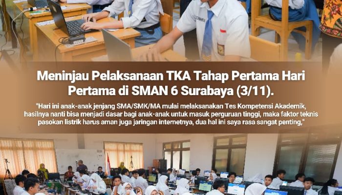 Gubernur Khofifah Perkuat Kesiapan TKA di Jatim dengan Kontrol Lapangan Infrastruktur Digital