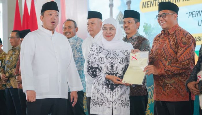 Gubernur Khofifah Tegaskan Sertipikasi Tanah Wakaf dan Tempat Ibadah Jadi Kunci Reduksi Konflik Agraria di Jawa Timur