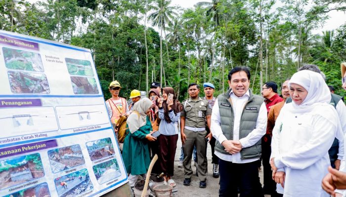 Gubernur Khofifah Targetkan 2 Jembatan Krusial di Senduro-Lumajang Tuntas Akhir Tahun, Mobilitas Warga Pulih
