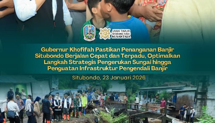 Gubernur Khofifah Turun Langsung Tangani Banjir Situbondo, Pengerukan Sungai Jadi Fokus Utama