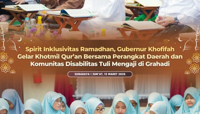 Gubernur Khofifah Perkuat Spirit Inklusivitas Ramadhan Lewat Khotmil Qur’an di Grahadi