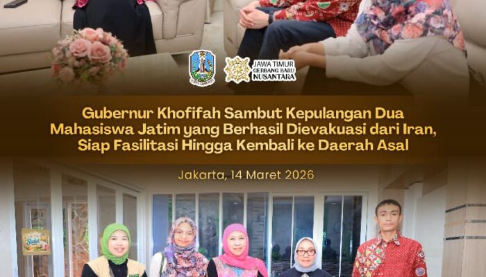 Gubernur Khofifah Pastikan Mahasiswa Jatim dari Iran Difasilitasi Pulang ke Daerah Asal