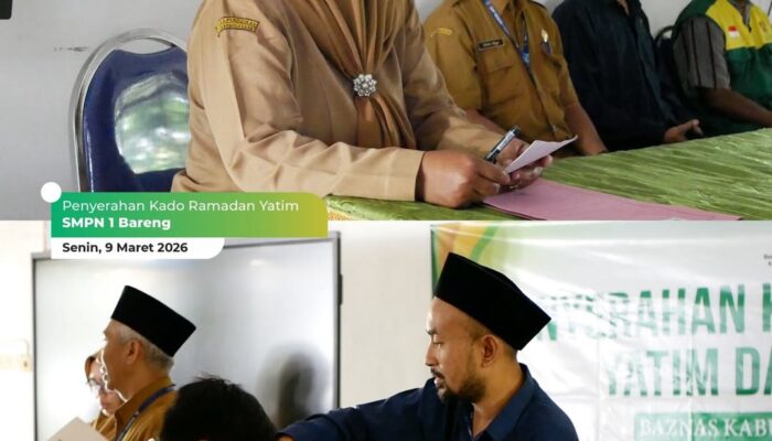 BAZNAS Jombang Salurkan Kado Ramadan untuk Anak Yatim dan Dhuafa di SMPN 2 dan SMPN 1 Bareng