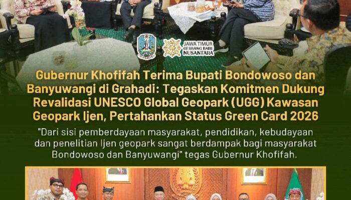 Gubernur Khofifah Targetkan Geopark Ijen Tetap Raih Green Card, Tekankan Kolaborasi dan Kesiapan Maksimal