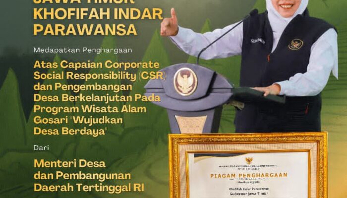 Gubernur Khofifah Raih Penghargaan Kemendes RI, Desa Wisata Gosari Bukti Kolaborasi Berdampak Nyata