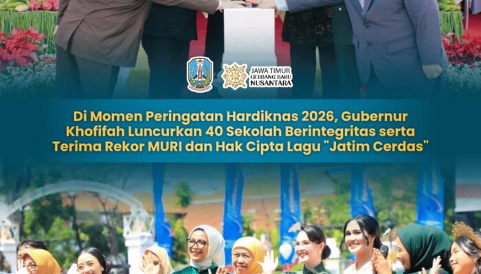 Gubernur Khofifah Kukuhkan 40 Sekolah Berintegritas sebagai Pilot Project Pendidikan Berkarakter