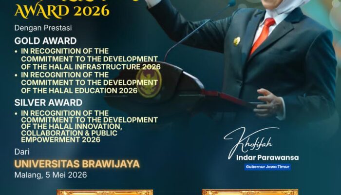 Gubernur Khofifah Perkuat Ekonomi Syariah, Jatim Ukir Prestasi di UB Halal Metric Award 2026