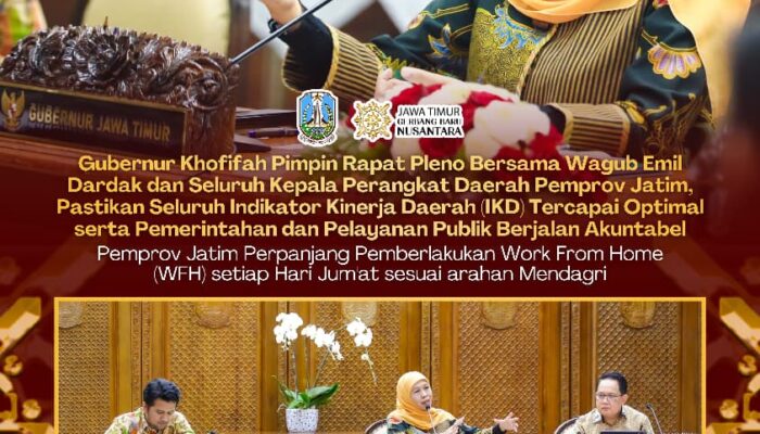 Pemprov Jatim Terapkan WFH Setiap Jumat Mulai Juni 2026, Gubernur Khofifah Tekankan Kualitas Pelayanan Publik