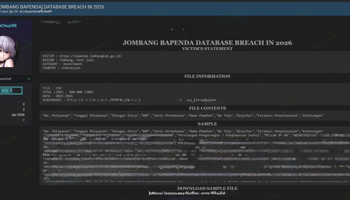 100 Ribu Data Pajak Warga Jombang Diduga Bocor, Muncul di Dark Web