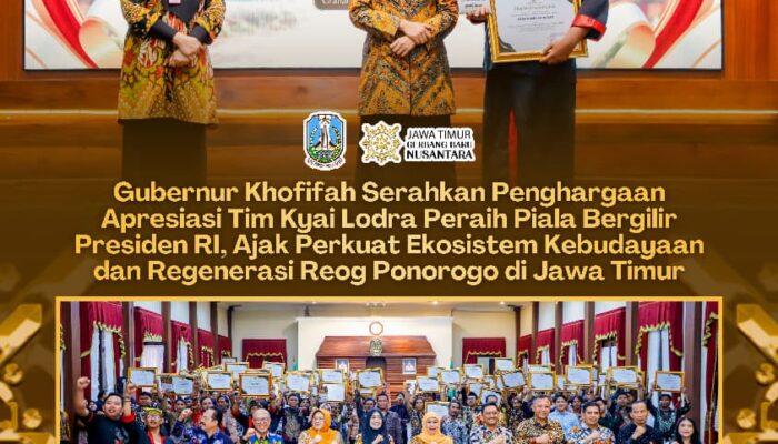 Apresiasi Tim Kyai Lodra Raih Piala Presiden, Khofifah Dorong Regenerasi Reog Ponorogo