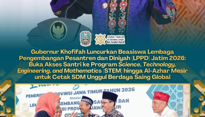 Perluas Akses Pendidikan Tinggi Santri, Gubernur Khofifah Luncurkan Program Beasiswa LPPD Jatim ke 64 Perguruan Tinggi Mitra