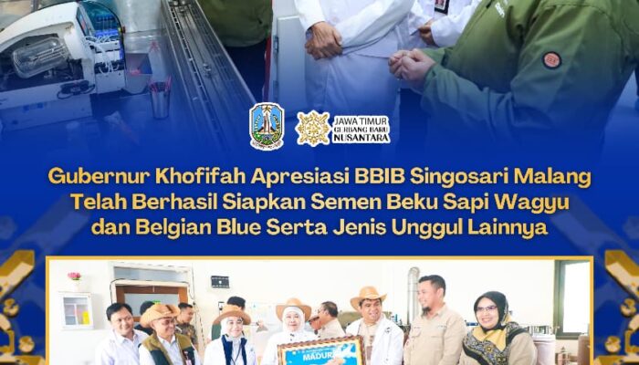 Gubernur Khofifah Ajak Seluruh Provinsi Manfaatkan Potensi BBIB Singosari untuk Mempercepat Peningkatan Populasi dan Mutu Genetik Ternak