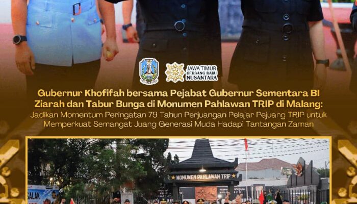 Gubernur Khofifah Ajak Generasi Muda Teladani Semangat Pelajar Pejuang TRIP Hadapi Tantangan Zaman