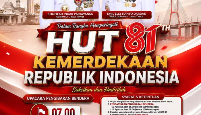 4.000 Warga Berkesempatan Ikuti Upacara Kemerdekaan di Grahadi, Gubernur Khofifah: Semangat Kemerdekaan adalah Kebersamaan