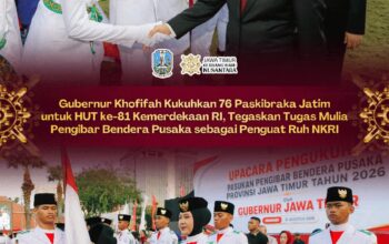 Dari Pengukuhan Menuju Tugas Kenegaraan, Gubernur Khofifah Minta Paskibraka Jaga Fokus, Disiplin, dan Kekompakan