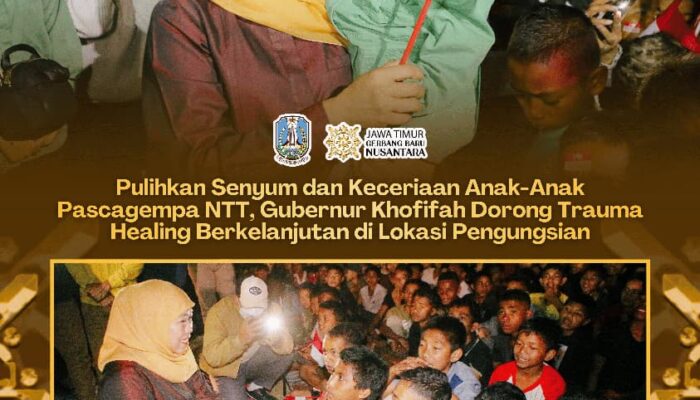 Kunjungi Pengungsian Gempa Manggarai, Khofifah Tekankan Pentingnya Trauma Healing Anak