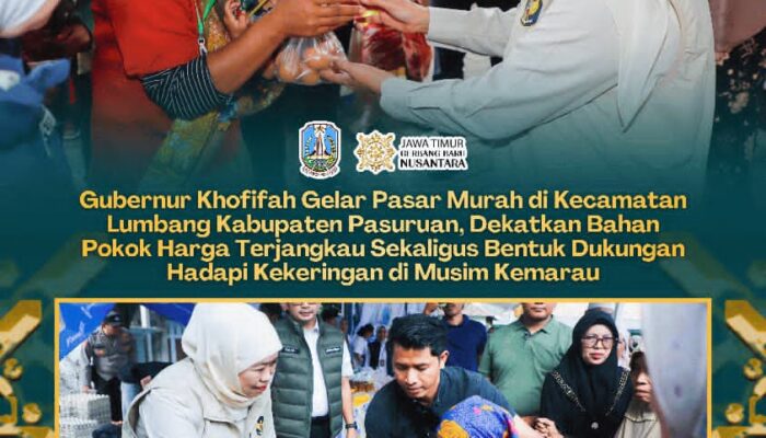 Gubernur Khofifah Gelar Pasar Murah di Lumbang, Bantu Warga Hadapi Dampak Kemarau Panjang