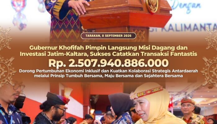 Gubernur Khofifah Pimpin Misi Dagang Jatim–Kaltara, Catat Transaksi Rp2,5 Triliun dan Perkuat Kolaborasi Antardaerah