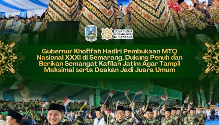 Gubernur Khofifah Hadir di Semarang, Teguhkan Komitmen Cetak Generasi Qur’ani melalui MTQ Nasional