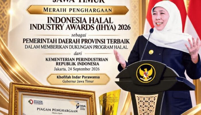 Pemprov Jatim Raih Terbaik I IHYA 2026, Gubernur Khofifah Dorong Ekosistem Halal Naik Kelas dan Tembus Pasar Global