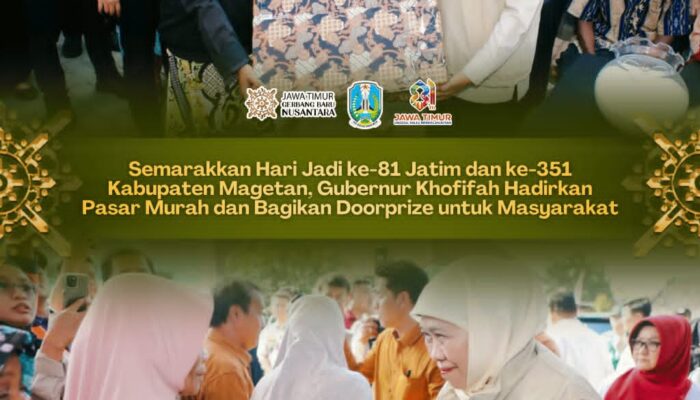 Gubernur Khofifah Hadirkan Pasar Murah ke-161 di Magetan, Perkuat Akses Pangan Terjangkau bagi Masyarakat