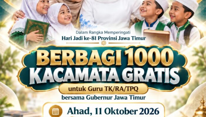 Kolaborasi Pemprov Jatim dan BAZNAS, 1.000 Guru TK, RA, dan TPQ Bersiap Terima Kacamata Gratis