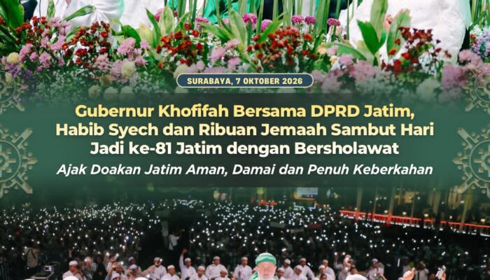 Gubernur Khofifah Bersama DPRD dan Habib Syech Semarakkan Hari Jadi ke-81 Jatim dengan Sholawat dan Doa Bersama