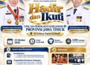 Gubernur Khofifah Dorong Semangat Kebersamaan di Hari Jadi ke-81 Jatim, Masyarakat Masih Punya Kesempatan Mendaftar