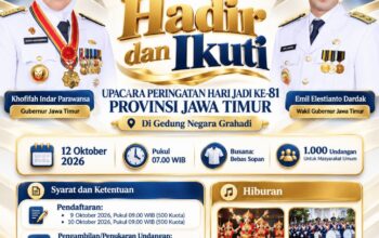 Gubernur Khofifah Dorong Semangat Kebersamaan di Hari Jadi ke-81 Jatim, Masyarakat Masih Punya Kesempatan Mendaftar