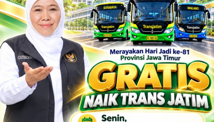 Trans Jatim Gratis Sehari pada 12 Oktober 2026, Gubernur Khofifah Ajak Masyarakat Biasakan Naik Transportasi Publik