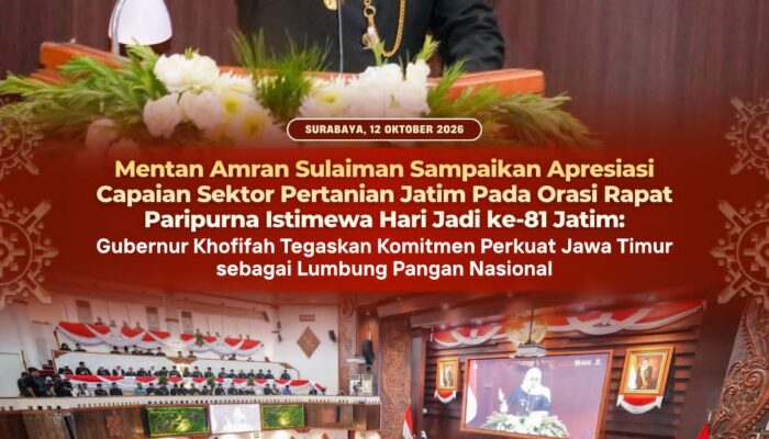 Diapresiasi Mentan Amran, Gubernur Khofifah Tegaskan Komitmen Perkuat Jatim Lumbung Pangan Nasional